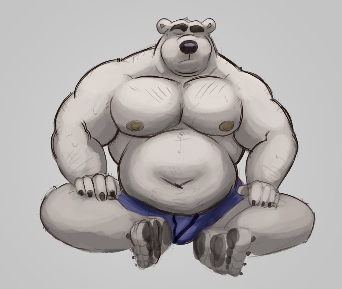 Медведь muscle growth belly