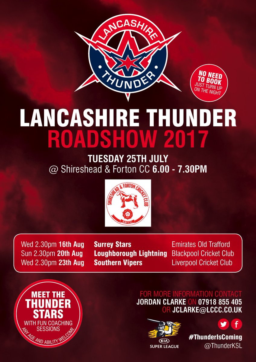 Looking forward to having the @ThunderKSL visit our club on the 25th July 6-7:30PM as part of the Roadshow 2017. Please join us.