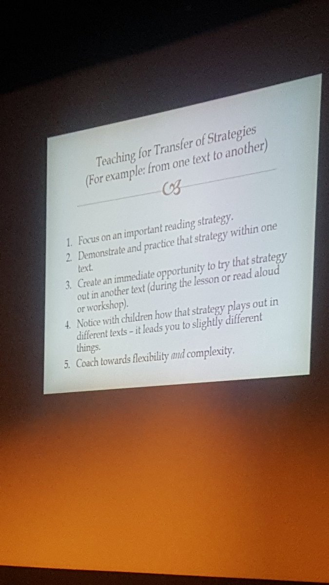 MccaulskyDwight's tweet photo. #gcsread #tcrwp Mary Ehrenworth key note: 5 tips to build reading transference. https://t.co/XR0bqUTWCA
