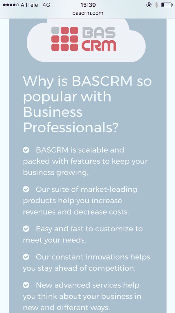 twitbascrm's tweet photo. Why is BASCRM so popular with Business Professionals? #crm #invoicing #saas #helpdesk #salescrm #sales #bascrm https://t.co/B5DYF1tlWj
