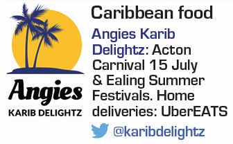 If you missed Angie's <a href="/KaribDelightz/">AngiesKaribDelightz</a> at Acton Carnival last Sat, come look for her at <a href="/Ealing_Summer/">Ealing Summer Festivals</a> festivals, Walpole Pk #supportlocalbiz