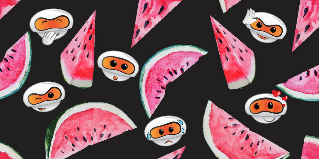 Touchmoon256's tweet photo. It's #WorldEmojiDay! Here's our little Moonster among some wonderfully summerish #watermelons! https://t.co/v6VAQizPwU