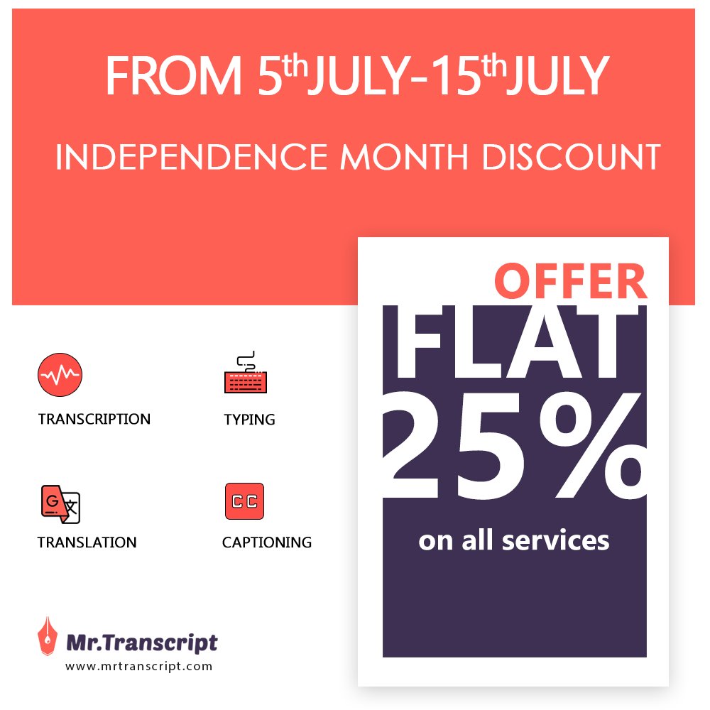 MrTranscript's tweet image. #Transcription #Transcribe #mrtranscription #Professional_transcriptions #Captionist #Typist #Translator
#Best_Transcription_Service