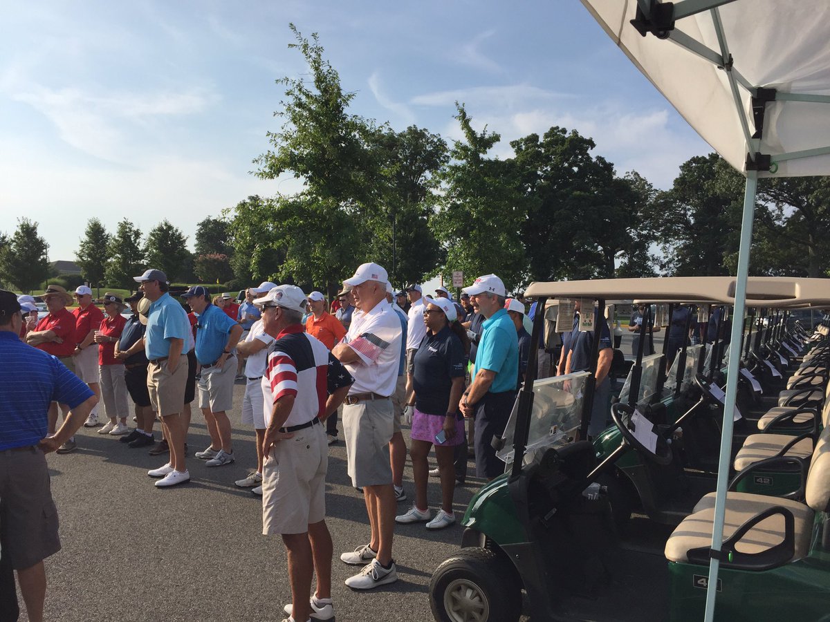 usafmc's tweet photo. Fore! The Members (charity golf tournament- raising money for wounded warfighters) teed off. Best turn out yet. #golf #woundedvets #usafmc https://t.co/T4cfG5AGW2