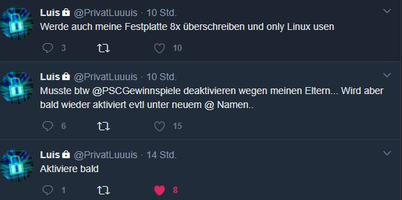 PSCGawTeam's tweet photo. @BrianTimecf @FlouzMemes @PSCGewinsplele Beweis 1: @PrivatLuuuis der PSCGaw Owner hätte es uns gesagt wenn es n neuen Acc gäbe (Look Screen!) https://t.co/DfnXzVB7AO