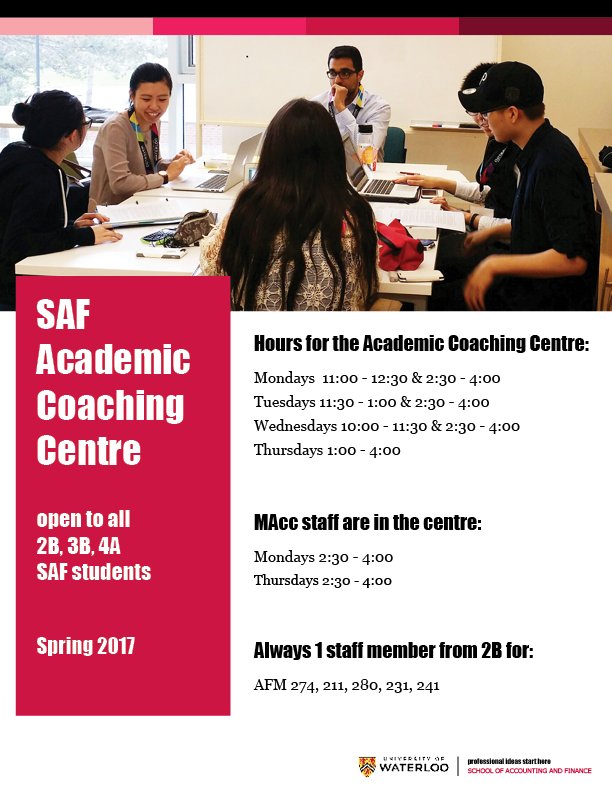 UWaterlooSAF's tweet image. Academic Coaching Centre is reviewing material all week leading up to exams! 🎓 📚 📆 🤓 #exams #workhardstudyhard