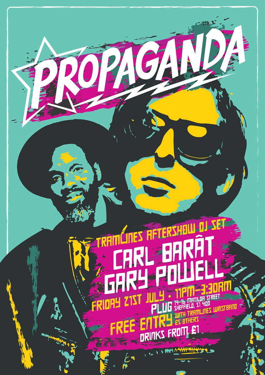andyprops's tweet image. This Friday Carl Barât &amp;amp; Gary Powell come to DJ Propaganda Sheffield!

TICKETS! &amp;gt; bit.ly/CarlBaratGaryP… 

*Free with #tramlines wristband