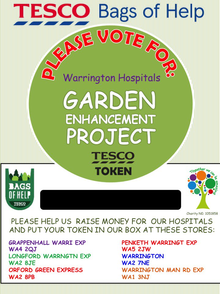 WHHCharity's tweet image. Vote in Tesco stores during the months of July and August to help us secure a Tesco #BagsofHelp grant for our garden enhancement project 🌸🌿