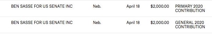 OpenSecretsDC's tweet image. The #Romney2012 campaign donated $4K to Nebraska Senator @BenSasse's 2020 re-election efforts
projects.propublica.org/itemizer/filin…