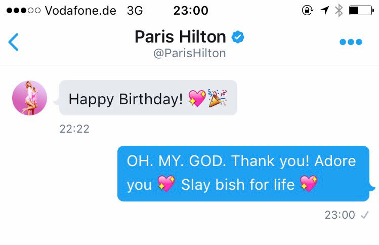 JamesKavanagh_'s tweet photo. PARIS HILTON WISHED ME HAPPY BIRTHDAY. SHOOK. ABSOLUTELY SHOOK. https://t.co/WO5Rr783zs