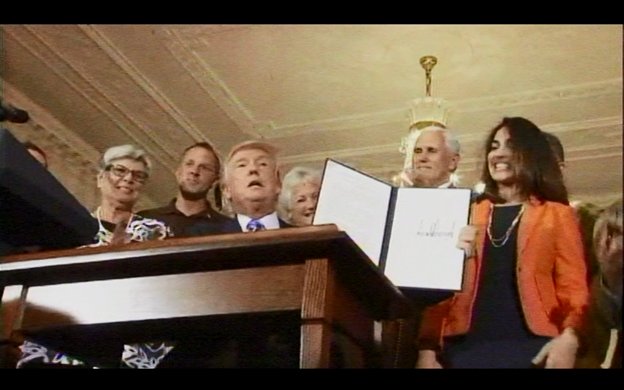 Pens used by Pres Trump to sign bills and proclamations such as "Made in America," partially made in China and assembled in US.
