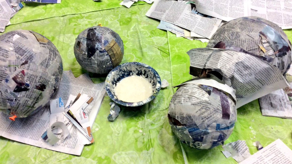 Creating paper mache super heroes in our 11+ Young at Art class called Shape. This class focuses on projects inspired by Mexican Folk Art.