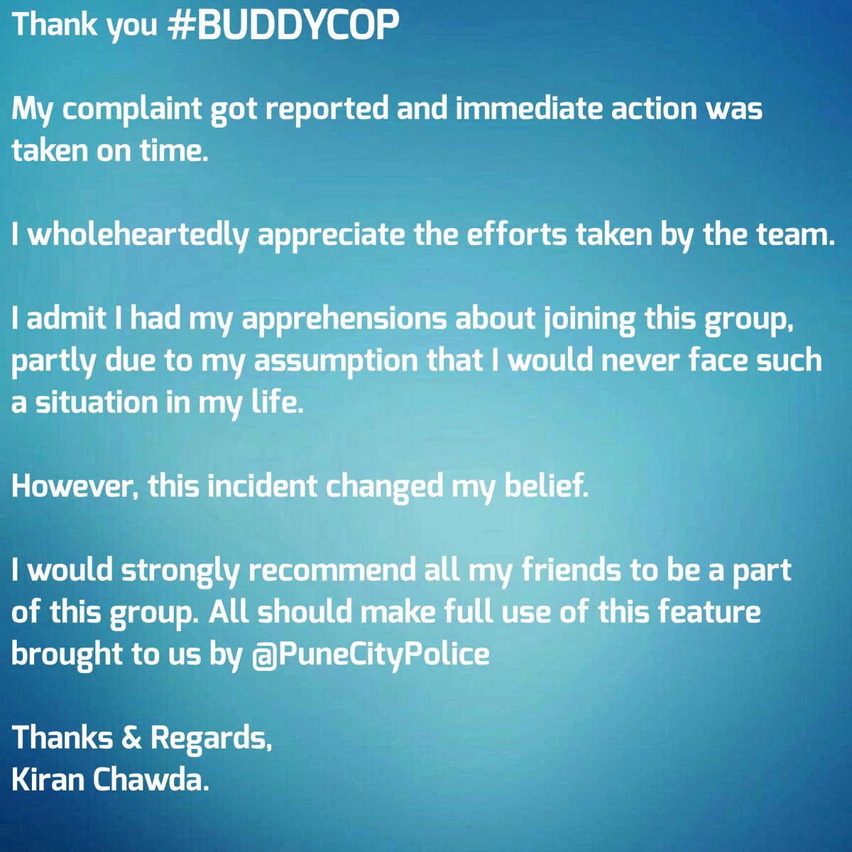 One program that's been performing way beyond our expectations. #BuddyCop at work.