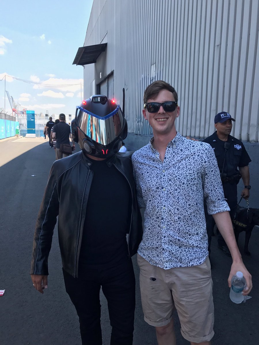 Spould's tweet photo. Met the @FormulaEJ at the bumper car track this weekend! All thanks to you guys getting me hooked on the series! @shiftf1podcast #FormulaE https://t.co/tScM16pwMs