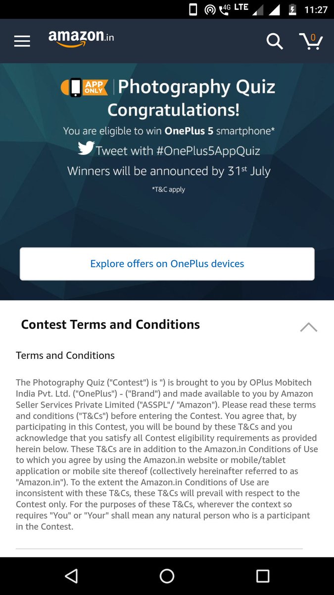 sourajit_biswas's tweet image. Thank you @amazonIN for conducting the quiz, hope I may win... 😁😍 #OnePlus5AppQuiz