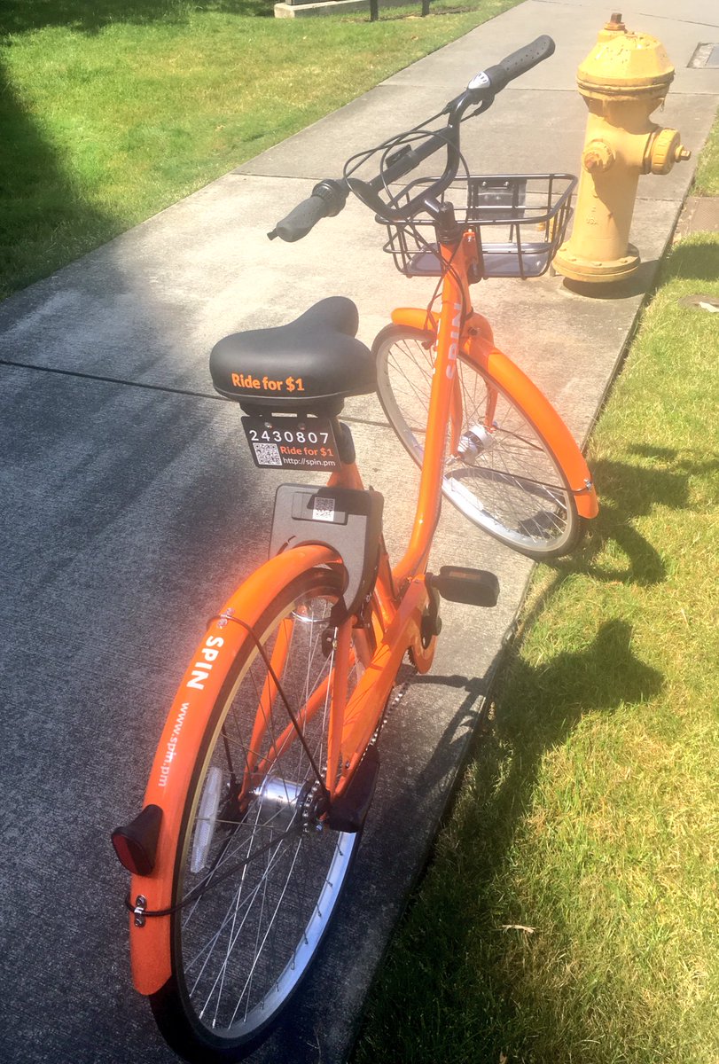 kf2f2f's tweet photo. @spinbikeshareSEA (What, no twitter handle?) Welcome to Seattle. #RIPPronto https://t.co/iWMI7qdxXv