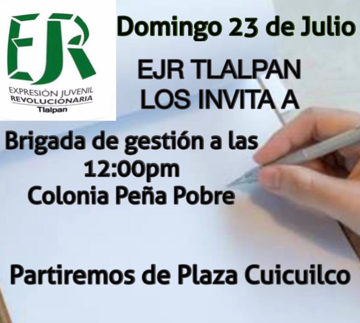 EJR_TLOF's tweet photo. Se realizará la jornada de gestión. Por el bien de las colonias! #EJRCDMX #ExpresandonosXLosJovenes https://t.co/3OvehILjlg