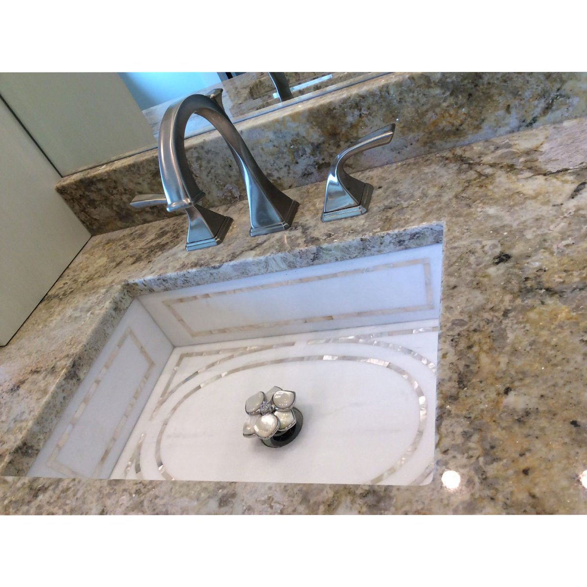 linkasink's tweet photo. Linkasink's of Mother of Pearl Inlay sinks are so beautiful you may finally understand why Narcissus stared into a pool of water so long! https://t.co/MbOg9RQIvQ