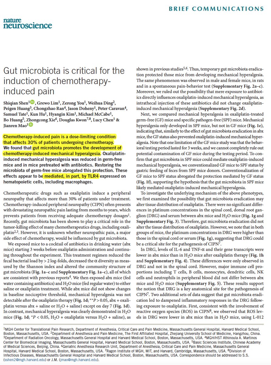 EricTopol's tweet photo. So your gut #microbiome looks to be involved in feeling pain w/ #cancer chemotherapy https://t.co/a6OO34f47B
@NatureNeuro https://t.co/vx5l8ERc1k