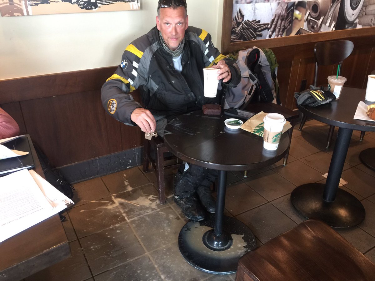 2012GSA's tweet image. Grant at finest. After knocking down Starbucks sign in store...this is his next act. Latte everywhere