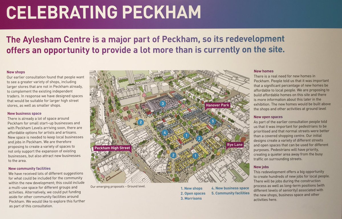 Suggestions on how ground floor of Aylesham Centre/Morrisons site could be used. Height &amp; no. of flats to be built on top still unconfirmed.