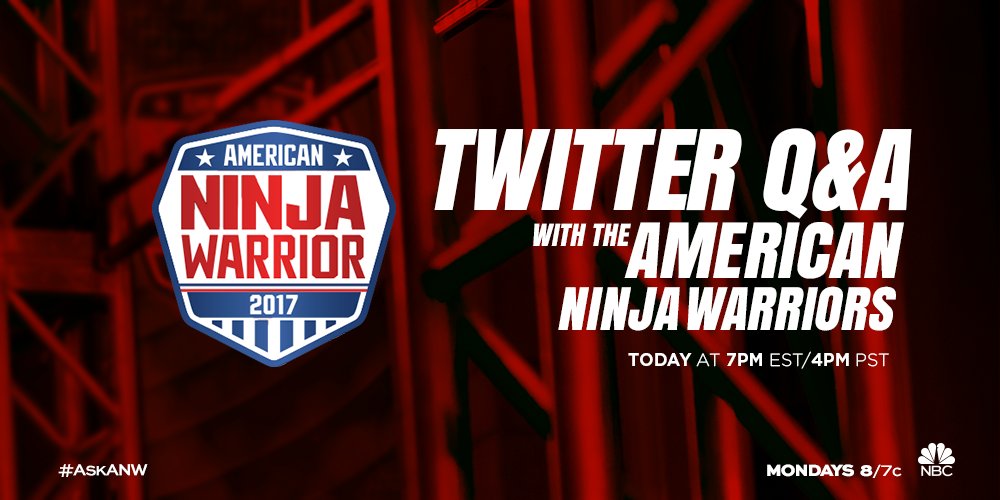 If you've got a question for our Denver Ninjas, now's the time to ask! #AskANW today at 7 pm ET / 4 pm PT. #AmericanNinjaWarrior