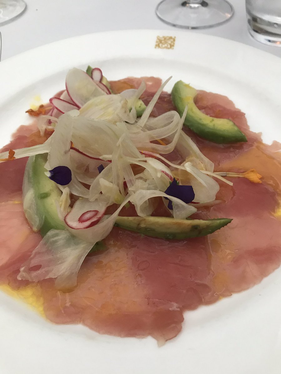 Under starters orders - #ADayAtTheRaces 🐎. Tuna carpaccio with pickled radish, avocado and yuzu