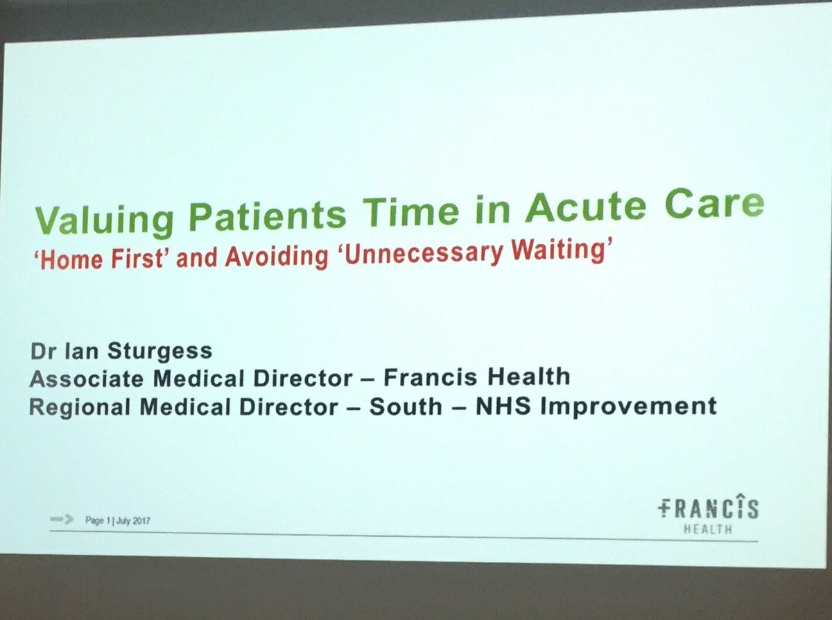 TamzinBrott's tweet photo. Great to listen to Dr Ian Sturgess #FrancisGroup - Valuing patients time #WaitemataDHB #PatientExperience https://t.co/lFivvlSgec