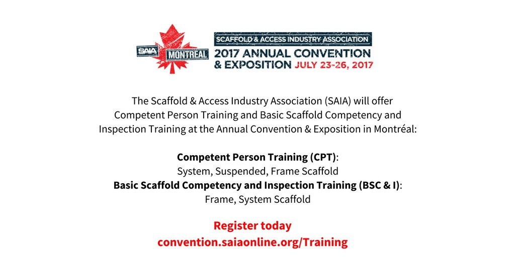 Scaffold & Access Industry Association on Twitter "Two weeks