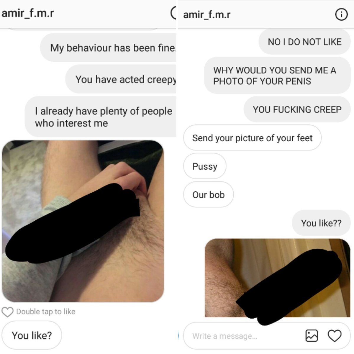 SuperNoa13's tweet photo. @instagram A person has messaged me inappropriately. Please can you deactivate his account? https://t.co/oUZ2Rljk86