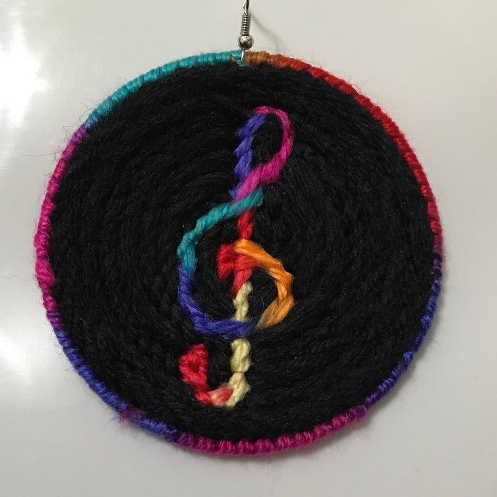 HypnoEars's tweet photo. First attempt at a new design. Whatcha think? #music #hypnoears #handmade #earrings #womensfashion #art #dmvartist⦠https://t.co/HoA6FQNIcY https://t.co/93KQNVWVHS