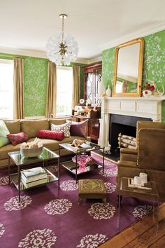 Use antiques to anchor your room &amp; then mix in modern touches with fabrics, mid-century lighting &amp; accessories.