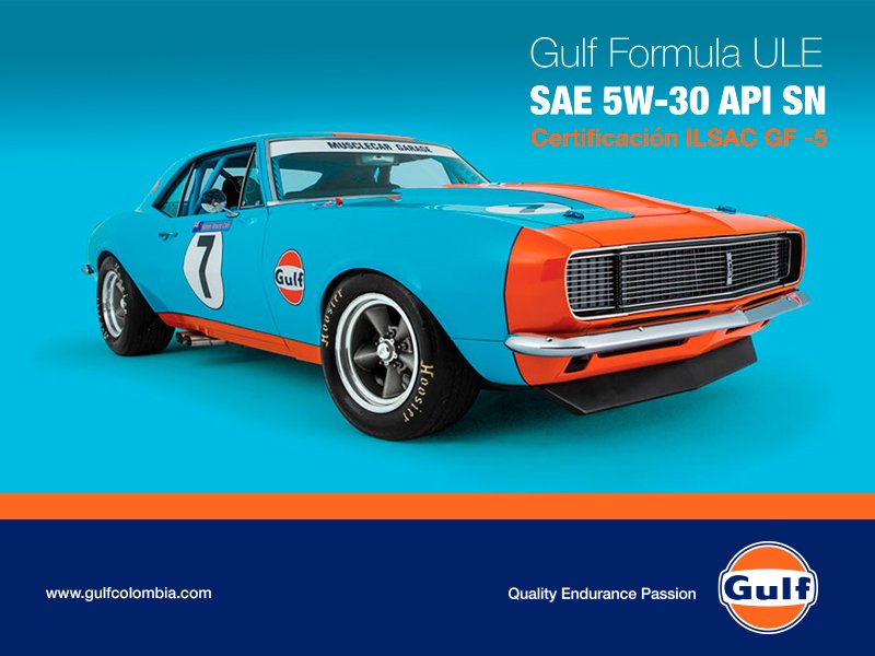 gulfcolombia's tweet photo. PASIÓN POR LA DURABILIDAD #GulfMaxX un lubricante premium para vehículos a gasolina 👉 https://t.co/bUmpyyNP9k 👈 😎 #PasiónGulf #gulfcolours https://t.co/I80Wxt0Hrp
