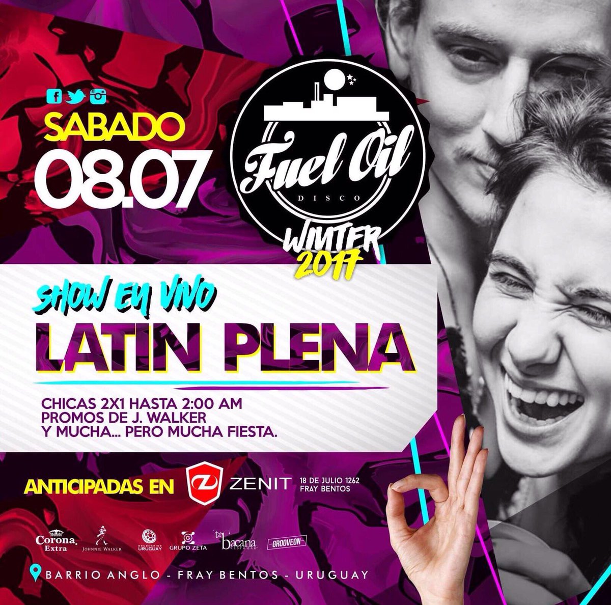 TomKennedy23's tweet photo. La fiesta sigue en el templo! 🏰
Presentamos #LatinPlena 🎙️🎷
Además chicas 2x1 hasta 2am
Y promoción de Johnnie 🥃
Solo en #FuelOil ⛽️🎫 https://t.co/5bsMOuir67