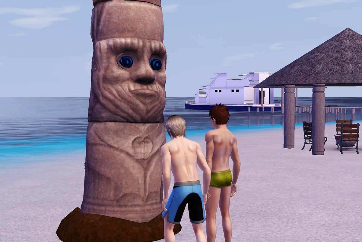 DrBox_Sims's tweet image. 남태평양에 놀러온 겹사돈의 신혼여행 일지 (5)
형오빠 둘은 석상 구경도 해보고 동생들이 추천해준대로 스쿠버 다이빙도 하러 갔는데... 타이치가 깊은 바다가 싫은건지 뭔지 스쿠버 다이빙 안하겠다고 요트에 죽치고 있어서 결국 야마토만 내려갔다옴 😅