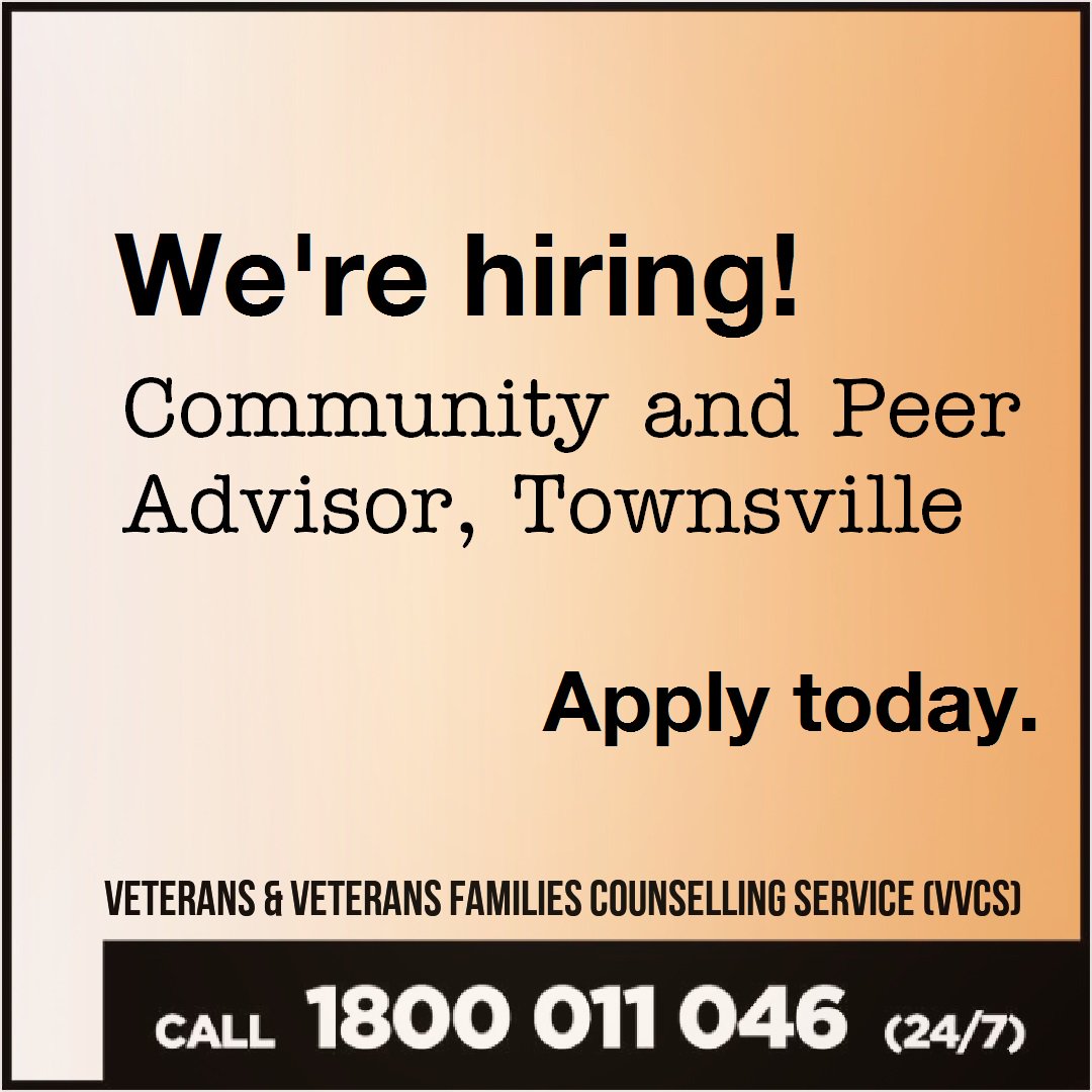 We’re hiring! Seeking someone with lived experience of mental illness & ADF service for a new role in Townsville bit.ly/2srN6Os