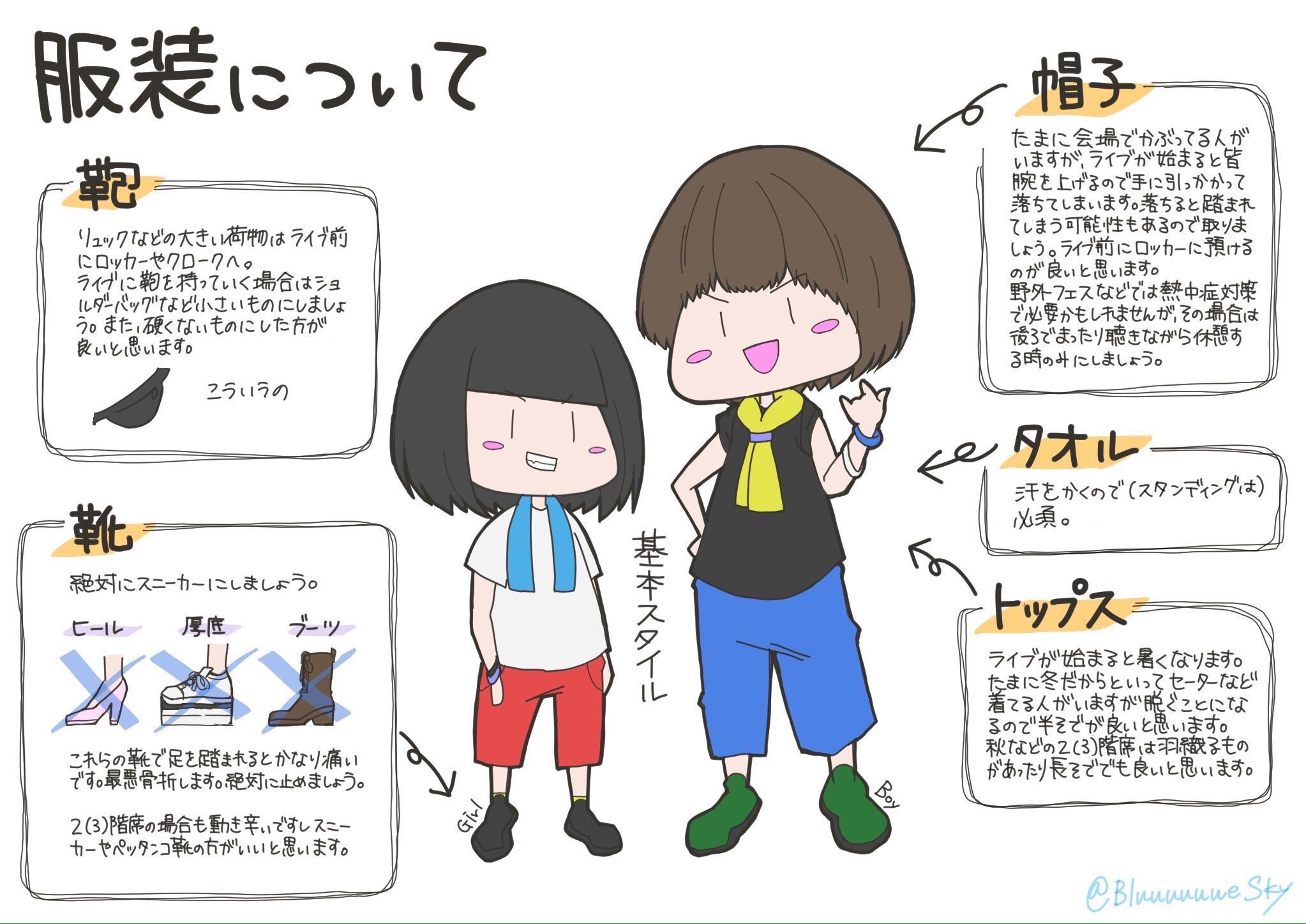 野口ゐうと ドヤ顏でライブの服装マナーについて図解描いてツイートしちゃう人が話題になってたケド パンク ハードコア界隈の トラディショナルスタイルに身を包んだフォロワー見たら卒倒するんだろうな ロックの史実を見直すと 小洒落た不良が酒飲んで