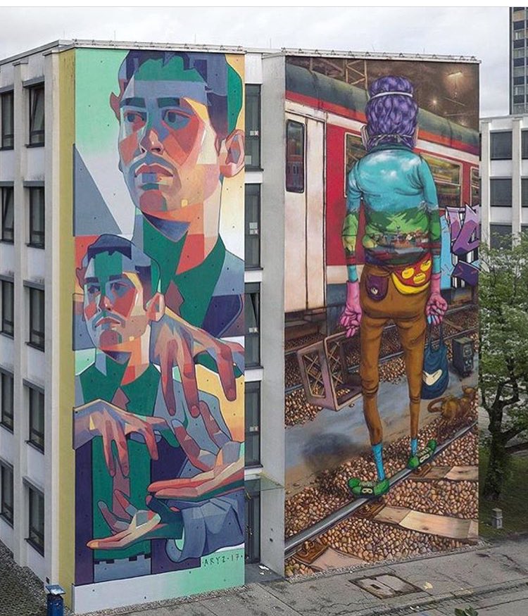 New Street Art by @mr_aryz &amp; <a href="/OsGemeos/">OsGemeos</a> in Munich Germany 🇩🇪 

#art #arte #streetart