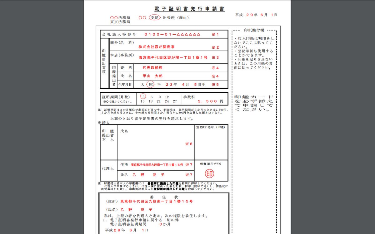 登記 認証 商業 ソフト 電子