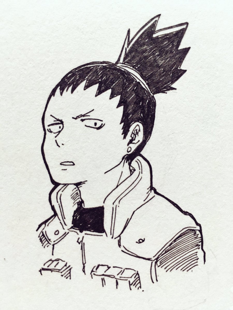#リプされた作品を知っていたらその作品の好きなキャラを描く NARUTOのシカマルくん 