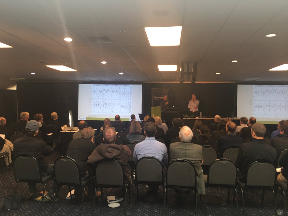 BLNZNSI's tweet photo. #farmsmart17 final session for the day with Chris Mulvaney & Mark Zino talking product quality. Melonie Sheppard next door talking HR. https://t.co/YEK7qRjXeO