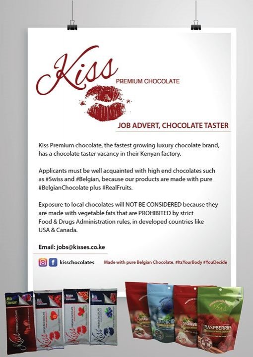 Job Alert Chocolate Taster Needed Youth Village Kenya