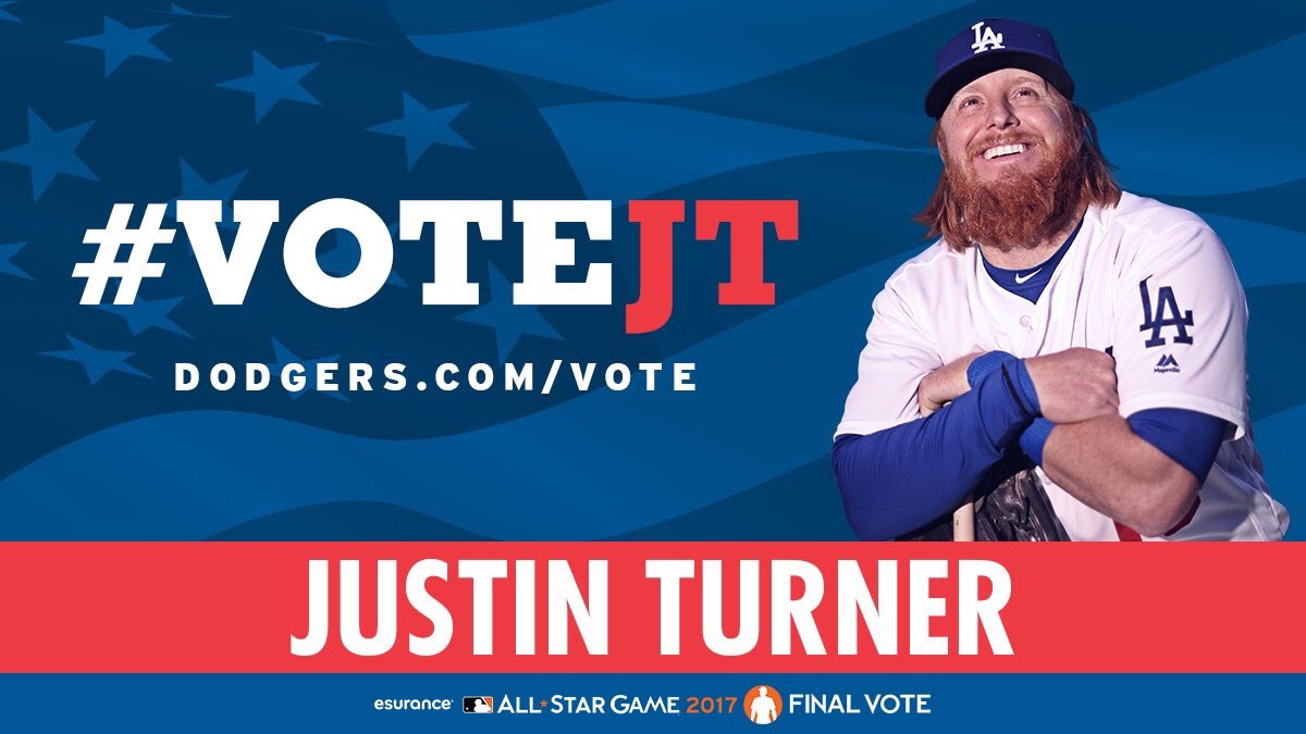 kost1035fm's tweet photo. Vote now for @redturn2! #VoteJT #JustinTurner #MLBAllStarGame https://t.co/FOfy9rrdTL @dodgers @AM570LASports https://t.co/qUHSlIelaH