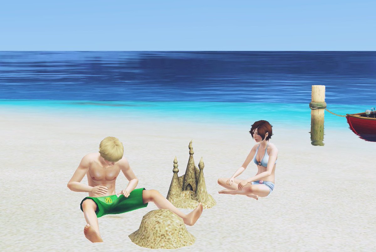 DrBox_Sims's tweet image. 남태평양에 놀러온 겹사돈의 신혼여행 일지 (4)
게임을 안한지는 한달이지만 게임 내 시간은 이틀밖에 흐르지 않았다 😂😂 그래도 신혼여행의 마지막 날도 순조롭게 흘러가고 있는 듯. 막내들은 모래장난 하다가 마사지도 받고.. 서로 마사지도 해주고.. 😊