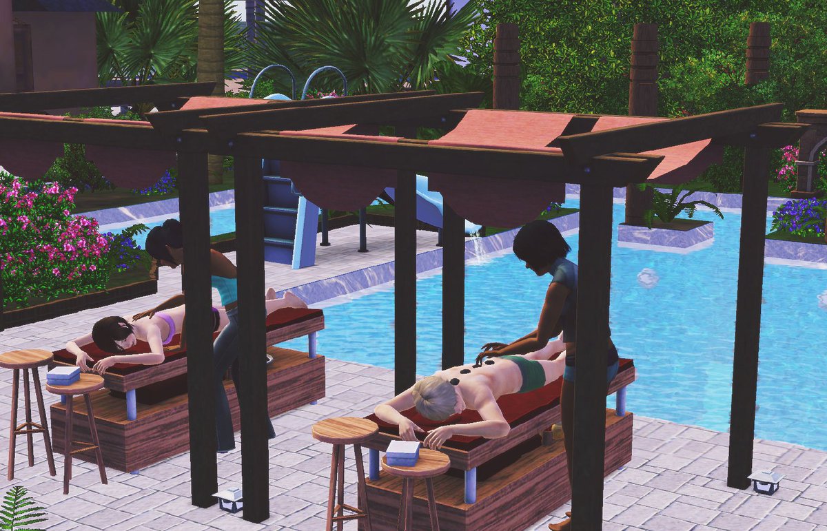 DrBox_Sims's tweet image. 남태평양에 놀러온 겹사돈의 신혼여행 일지 (4)
게임을 안한지는 한달이지만 게임 내 시간은 이틀밖에 흐르지 않았다 😂😂 그래도 신혼여행의 마지막 날도 순조롭게 흘러가고 있는 듯. 막내들은 모래장난 하다가 마사지도 받고.. 서로 마사지도 해주고.. 😊