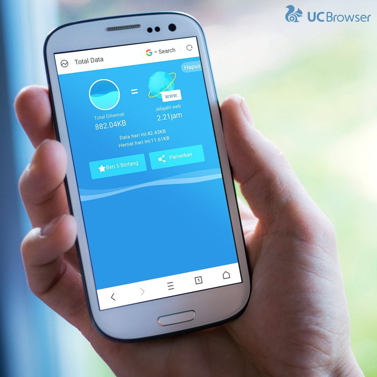 UCBrowserIndo's tweet photo. Sudah cek arus data di UC Browser belum? Jangan lupa kasih bintang 5nya ya :) #SeputarUCBrowser https://t.co/zliYGj0rlc