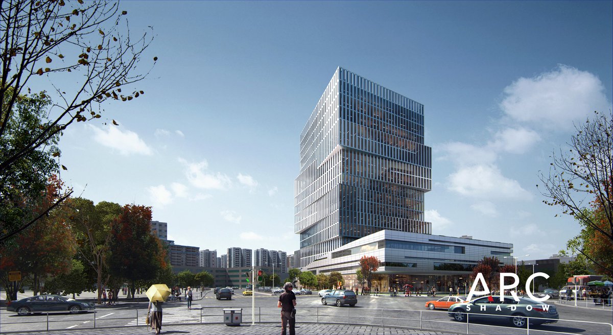 ARCSHADOW7's tweet photo. 3D architectural visualization of a characteristic office building, rendered by @ARCSHADOW7 #mixused #commercial #visualization #rendering https://t.co/NSWF4BR3mH