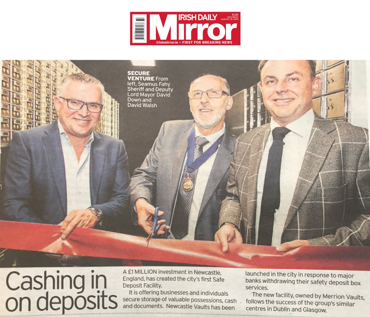 glasgowvaults's tweet photo. Press coverage of our new vault facility now open in Newcastle-Upon-Tyne.....Newcastle Vaults.....#security #safedepositbox #newcastlevaults https://t.co/NKuI6BQzoX