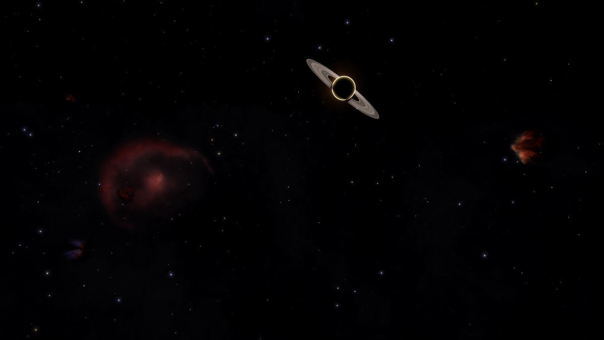 ozric42's tweet photo. I will never get tired of seeing eclipses in #EliteDangerous @EliteDangerous #PostcardsFromTheCosmos https://t.co/ki48NM8IxB