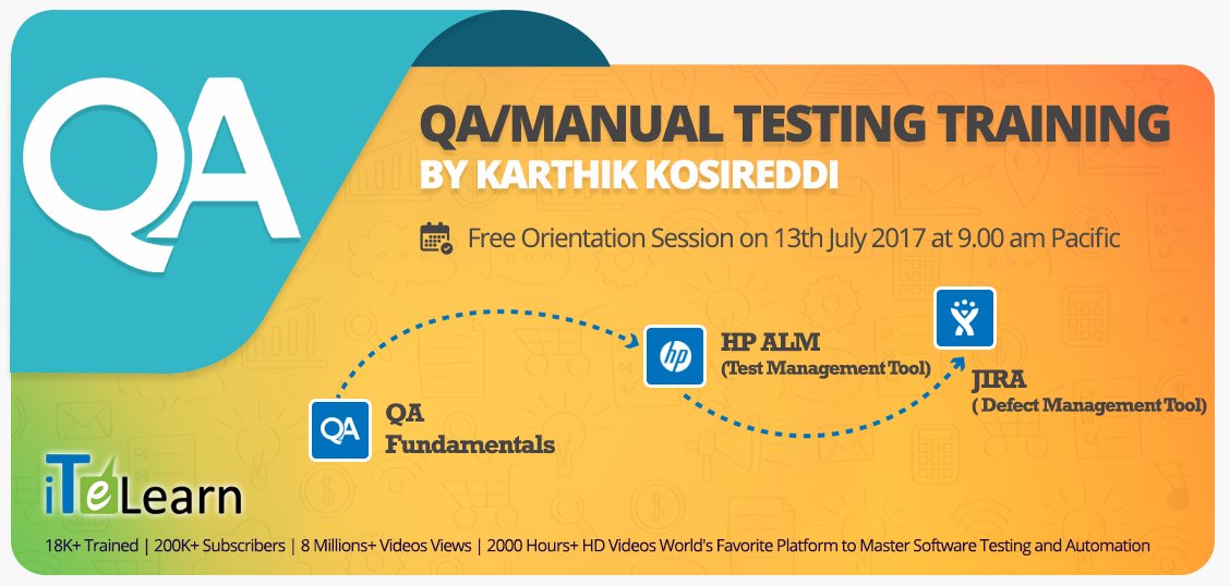 ITeLearn's tweet photo. Participate QA Live #training program organized by leading #QATesting training providers in the world,#iTeLearn
https://t.co/rOH2Sxpsb9 https://t.co/Hxe7t9zuHj